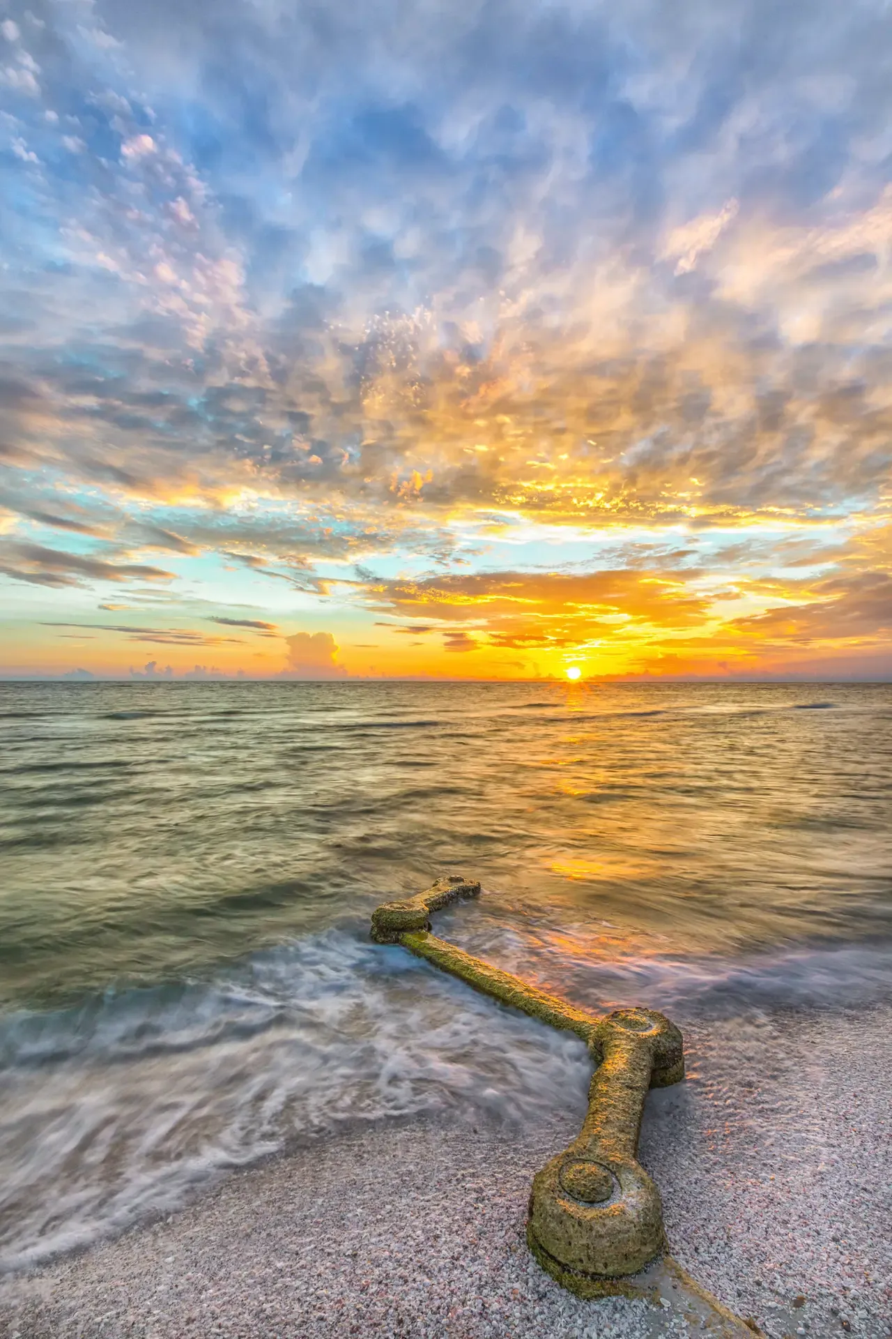 Vibrant sunset over tranquil waters