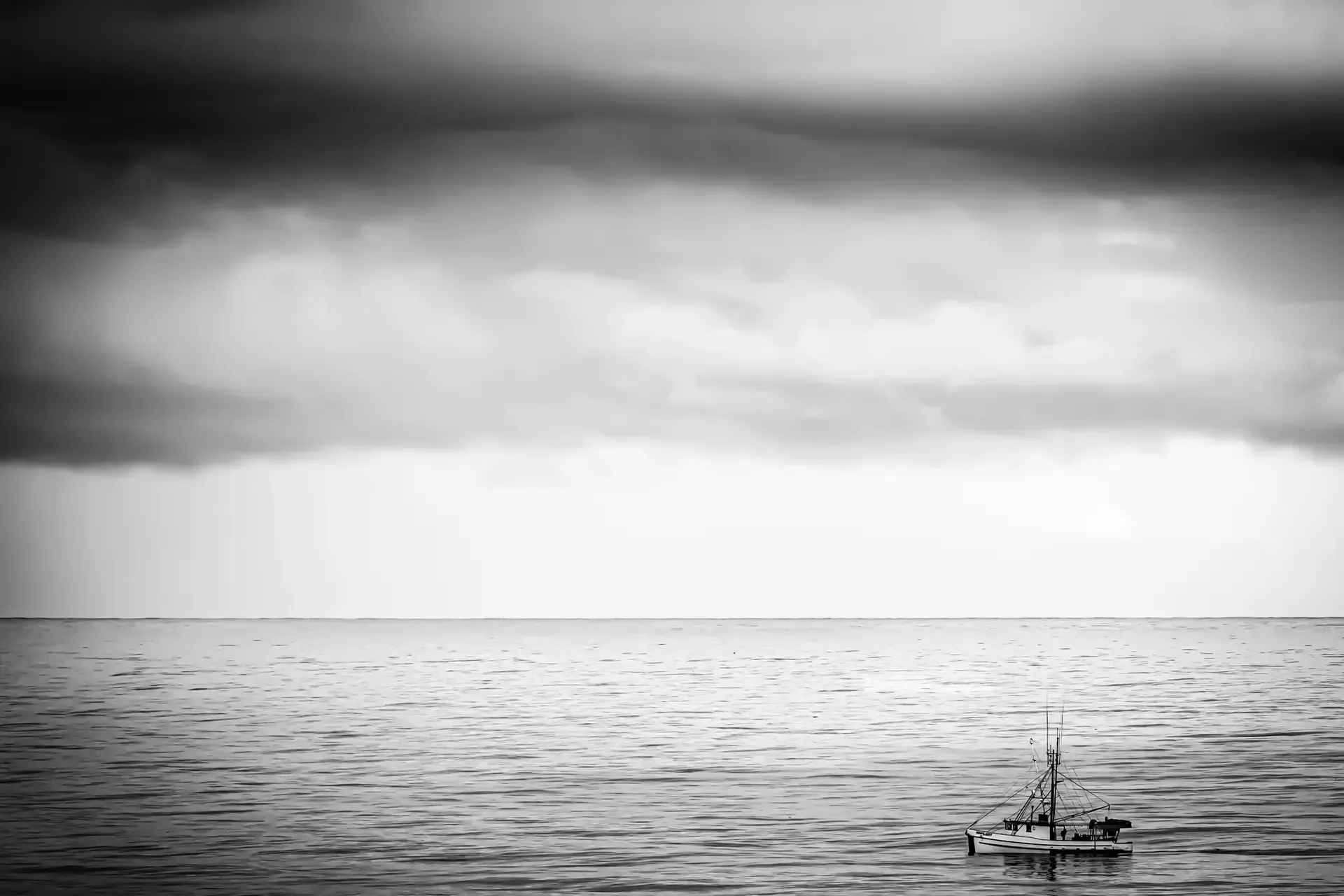 Lonely boat on calm waters