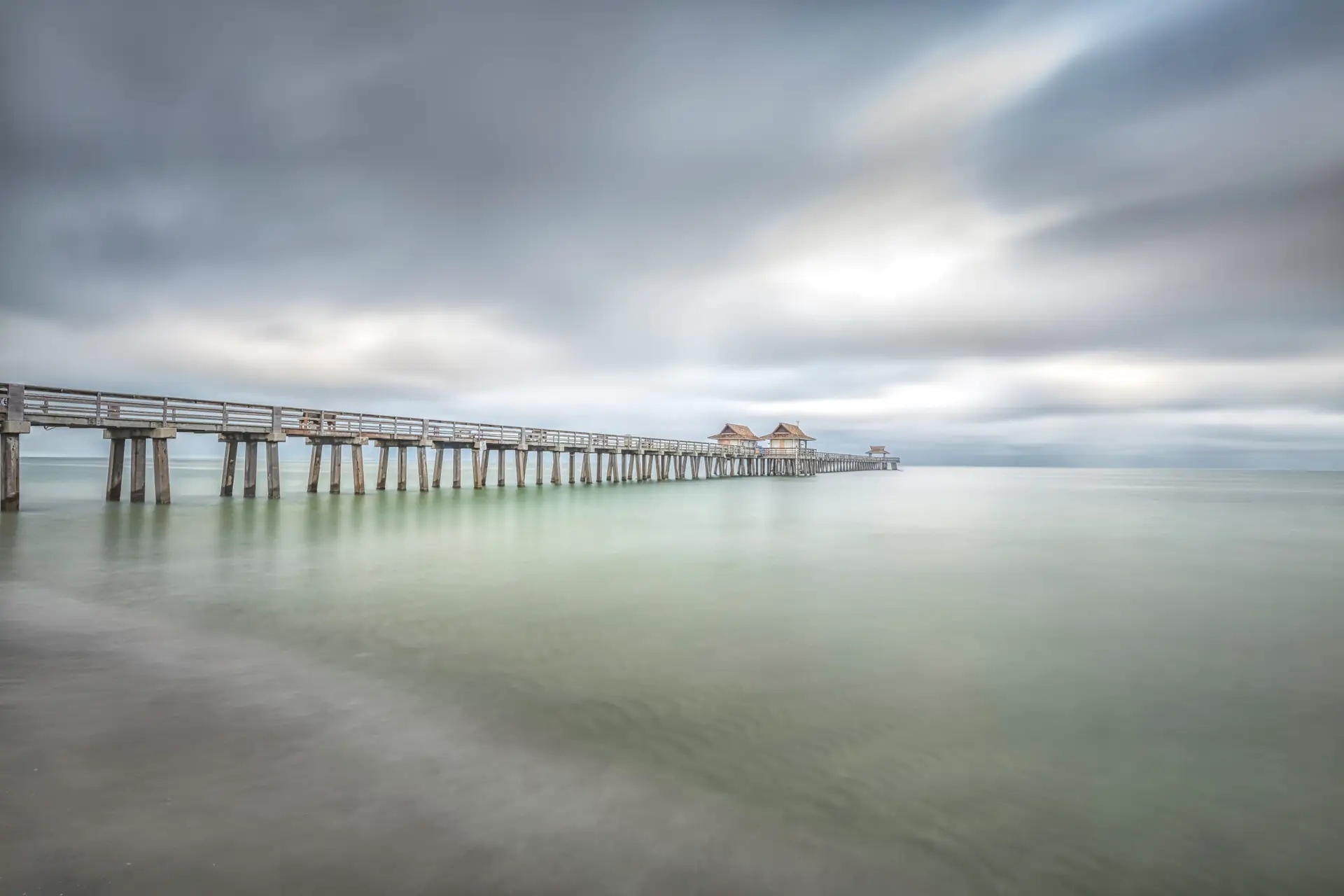 Serene pier over calm waters