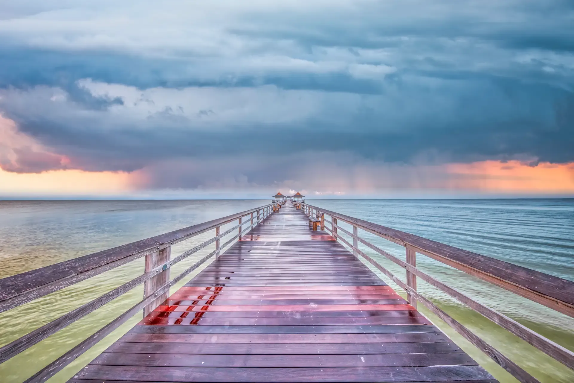 Pier extending into calm waters