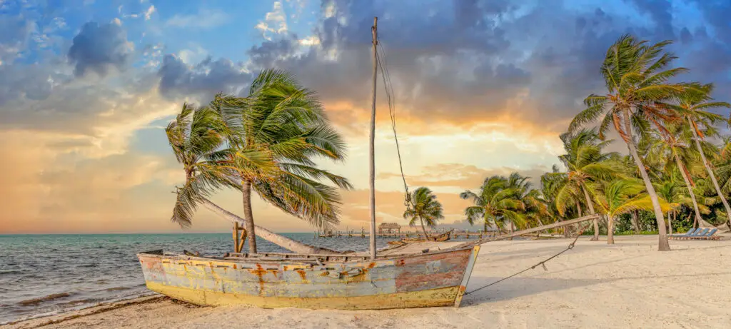 Boat on beach in Florida Keys