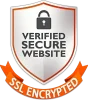 Shield emblem stating 'Verified Secure Website' with SSL encrypted banner.